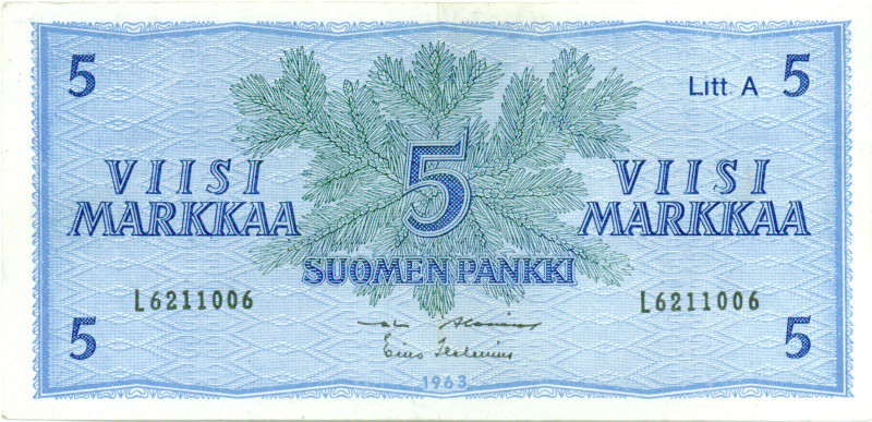 5 Markkaa 1963 Litt.A L6211006